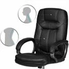 Ekologiškos odos biuro kėdė, ergonomiška kompiuterio kėdė, juoda vadovo kėdė, reguliuojamo aukščio biuro kėdė, patogi darbo kėdė