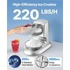 Elektrinė ledo smulkinimo mašina, 100 kg/h našumas, 300 W nerūdijančio plieno ledo smulkintuvas su dubeniu ir dangčiu, 4 peilių sniego kūgių gaminimo aparatas namams ir komercijai, sidabrinis ledo drožtuvas