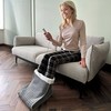 Elektrinis pėdų šildytuvas, pilkas, minkštas flanelis, 9 lygiai, su nuotoliniu valdymu, šilumos kojinės, šildomos šlepetės