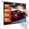 Projektorius Elektrinis projektoriaus ekranas 3048 mm, 4:3, su nuotolinio valdymo pultu, tvirtinamas prie sienos, automatinis kino ekranas namams ir biurui