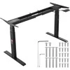 Elektrinis reguliuojamo aukščio stovimo stalo rėmas, dviejų variklių, 65-129 cm, juodas, reguliuojamas stovimas stalas, ergonomiškas darbo stalas, biuro stalas