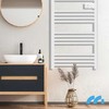 Elektrinis vonios kambario šildytuvas, montuojamas ant sienos, rankšluosčių džiovintuvas, su termostatu, 500W, programuojamas laikmatis, atitirpinimo režimas