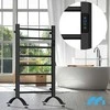 Elektrinis vonios šildytuvas, rankšluosčių džiovyklė su termostatu, 200W, pastatomas/sieninis, LCD ekranas, laikmatis, IPX4, šildomos kopėčios, vonios radiatorius
