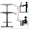 Elektrinis žaidimų stalas Shadow Gamer 1.0, juodas, 120 cm, reguliuojamas aukštis, ergonomiškas žaidimų stalas, kompiuterio stalas, konsolės stalas