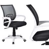 Ergonomiška biuro kėdė, balta/juoda, reguliuojamas aukštis, atlošiama nugara, TILT mechanizmas, tinklinė nugara, darbo kėdė, kompiuterio kėdė