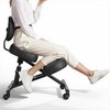 Ergonomiška klūpėjimo kėdė namams, biurui, meditacijai, su atlošu ir ratukais, reguliuojamas aukštis, X formos laikysenos kėdė, storos putų pagalvėlės, ortopedinė kėdė