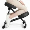 Ergonomiška klūpėjimo kėdė su ratukais namų biurui ar meditacijai, reguliuojamas aukštis su storomis putų pagalvėlėmis, mobili X formos laikysenos kėdė nugaros skausmui mažinti, ortopedinė kėdė