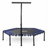 Fitneso batutas su rankena, 127 cm šešiakampis, mėlynas mini batutas namų naudojimui, vidaus kardio batutas