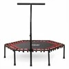 Fitneso batutas, su rankena, 127 cm šešiakampis, raudonas mini batutas namų naudojimui