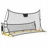 Futbolo atmušėjo tinklas, 210 x 120 x 35 cm, treniruočių atmušėjas futbolui, atmušėjo tinklas futbolo treniruotėms, dvipusis atmušėjas, nešiojamas futbolo atmušėjas
