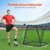 Futbolo atmušimo tinklas, treniruoklis, reguliuojamas kampas, nešiojama įranga, kamuolių grąžinimo sistema, futbolo treniruotėms