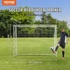 Futbolo atmušimo treniruoklis, 8x6 pėdų geležinis, dvipusis tinklas, vartų treniruotėms, kiemo, solo pratimams, perdavimų tobulinimui