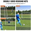 Futbolo atmušimo treniruoklis, 8x6 pėdų geležinis, dvipusis tinklas, vartų treniruotėms, kiemo, solo pratimams, perdavimų tobulinimui
