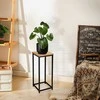Gėlių stovas Arben Craft, 60 cm, juodas matinis rėmas, lentyna augalams, vazonų laikiklis, gėlių stovas loft stiliaus