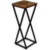 Gėlių stovas Loft Konel Rustic, juodo ąžuolo, 62 cm, augalų stovas, kambarinis stovas, gėlių lentyna