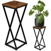 Gėlių stovas Loft Konel Rustic, juodo ąžuolo, 62 cm, augalų stovas, kambarinis stovas, gėlių lentyna