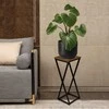Gėlių stovas Loft Konel Rustic, juodo ąžuolo, 62 cm, augalų stovas, kambarinis stovas, gėlių lentyna