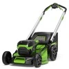 Greenworks Akumuliatorinė vejapjovė efektyviai vejos priežiūrai, su mulčiavimo funkcija, 46 cm pjovimo plotis, elektrinė vejapjovė, žolės pjovimo mašina