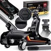 Hidraulinis automobilinis domkratas, žemo profilio, sunkiasvoris, automobiliams ir furgonams, 2.5 tonos keliamosios galios, su guminiais padais