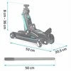 Hidraulinis automobilinis domkratas, žemo profilio, 2.5 tonos keliamosios galios, lengviesiems automobiliams ir lengvosioms komercinėms transporto priemonėms, garažo įranga, dirbtuvių įrankis