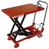 Hidraulinis žirklinis kėlimo stalas, reguliuojamas darbastalis, valdomas kojiniu pedalu, 150 kg keliamoji galia, mobilus darbo stalas