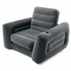 Intex Vienvietė pripučiama kėdė, patogus gultas su puodelio laikikliu, pilka PVC kėdė, skirta naudoti patalpose, sulankstoma pripučiama sofa