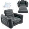 Intex Vienvietė pripučiama kėdė, patogus gultas su puodelio laikikliu, pilka PVC kėdė, skirta naudoti patalpose, sulankstoma pripučiama sofa