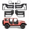 Jeep vamzdinės durys su DOT veidrodėliais, skirtos 2018-2026 Wrangler JL JLU ir Gladiator JT, 4 durų komplektas, plieninės bekelės pusinės durys, juodos