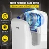 Jet rankų džiovintuvas, elektrinis didelio greičio su HEPA filtru, baltas