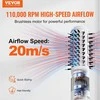 Joninis plaukų džiovintuvas-šepetys, 110 000 RPM, 4 temperatūros ir 3 greičiai, ovali ir plokščia galvutės, neigiamų jonų keraminė technologija, plaukų tiesintuvas