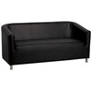 Juoda laukiamojo sofa, modernus priėmimo sėdėjimas, patvari dirbtinės odos sofa laukiamiesiems, 3 vietų priėmimo sofa