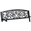 Juodo metalo ir ketaus sodo suoliukas su mediniu sėdynės pagrindu, 120 cm, lauko baldai, parkui, terasai