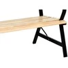 Juodo metalo ir ketaus sodo suoliukas su mediniu sėdynės pagrindu, 120 cm, lauko baldai, parkui, terasai