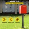Juodos pašto dėžutės stulpo rinkinys, 109,5 cm plieno paviršiaus montavimo stulpas, lauko pašto dėžutės stulpas, metalinis pašto dėžutės stovas, plieno pašto dėžutės stulpas