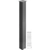 Juodos pašto dėžutės stulpo rinkinys, 109,5 cm plieno paviršiaus montavimo stulpas, lauko pašto dėžutės stulpas, metalinis pašto dėžutės stovas, plieno pašto dėžutės stulpas