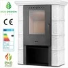 Keramikinė krosnelė, laisvai pastatoma malkinė krosnelė, dramblio kaulo spalvos, 6 kW nominali galia, atitinkanti ekologinį dizainą, efektyvus namų šildymas