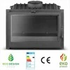 Ketaus židinio kapsulė, 11.9 kW, atitinka EcoDesign 2022, didelio efektyvumo malkinė krosnelė, juoda apdaila