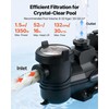 Kintamo greičio baseino siurblys, 1350W, 30.000 L/H, su filtro krepšeliu, savaime užsipildantis, programuojamas laikmatis, vandens cirkuliacijai ir filtravimui