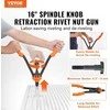 Kniedžių veržlių įrankis, 16 colių, 13 antgalių, 186 kniedės veržlės, pusiau automatinis kniediklis, kniedžių įrankis komplektas