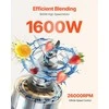 Kokteilių trintuvas maisto ruošimui, 2.5 l, 1600 W didelės spartos variklis, nerūdijančio plieno peiliukai, virtuvės trintuvas, didelės talpos trintuvas