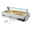 Komercinis maisto šildytuvas, 1500W elektrinis garinis „Bain Marie“, 9 indų nerūdijančio plieno bufeto serveris maitinimui