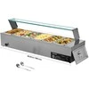 Komercinis maisto šildytuvas, elektrinis nerūdijančio plieno garinis bain marie, 6 indų maisto laikymo stotis, maitinimo bufeto šildytuvas