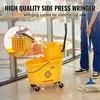 Komercinis šluostės kibiras su gręžikliu, šoninio spaudimo dizainas, geltonas grindų valymo kibiras, pramoninis šluostės kibiras, 35QT šluostės kibiras