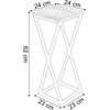 Konel Rustic metalinis gėlių stovas su mediniu viršumi, 62 cm