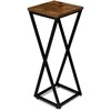 Konel Rustic metalinis gėlių stovas su mediniu viršumi, 62 cm