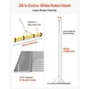 Kraštovaizdžio grėblys su 914 mm galvute ir 2590 mm rankena, tvirtas aliuminio įrankis vejai, tvenkiniui ir paplūdimio valymui, 15.8 m virvė, lapų ir šiukšlių grėblys, vandens augalų pjoviklis