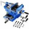 Kryžminis gręžimo staklių spaustuvas medžio apdirbimui, CNC frezavimo staklėms, sunkaus tipo ketus, 101.6 mm žiaunų plotis, 2 krypčių X-Y ašių stalinis spaustuvas, darbastalio gnybtas