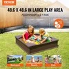 Kvadratinė smėlio dėžė su dangčiu, HDPE smėlio duobė, lauko kiemo smėlio dėžė, 4 kampinių sėdynių smėlio dėžė