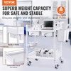 Laboratorijos vežimėlis, 2 lygių mobilus riedantis vežimėlis su stalčiais ir ratukais klinikoms, ligoninėms, salonams, 2 stalčių medicininis vežimėlis su šiukšliadėžėmis