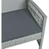 Lauko baldų komplektas Sintetinio ratano sodo baldų komplektas, pilkas, sofa, 2 foteliai ir stalas, lauko terasa, balkono komplektas, poilsio zona